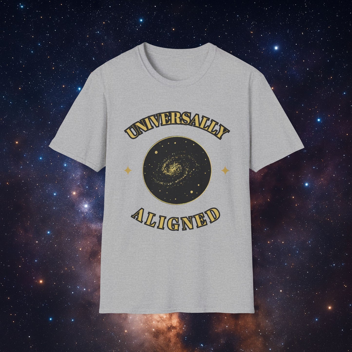 Universe Aligned Unisex Softstyle T-Shirt - Cosmic Graphic Tee for Star Gazers