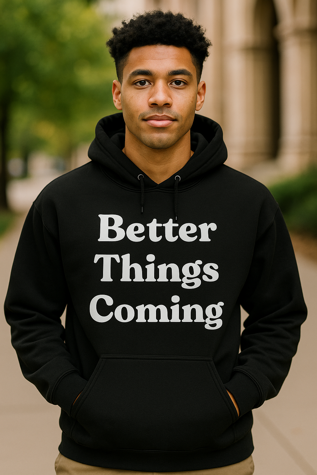 “Better Things Coming Hoodie – Inspirational Unisex Cozy Fleece Hoodie for Everyday Motivation”