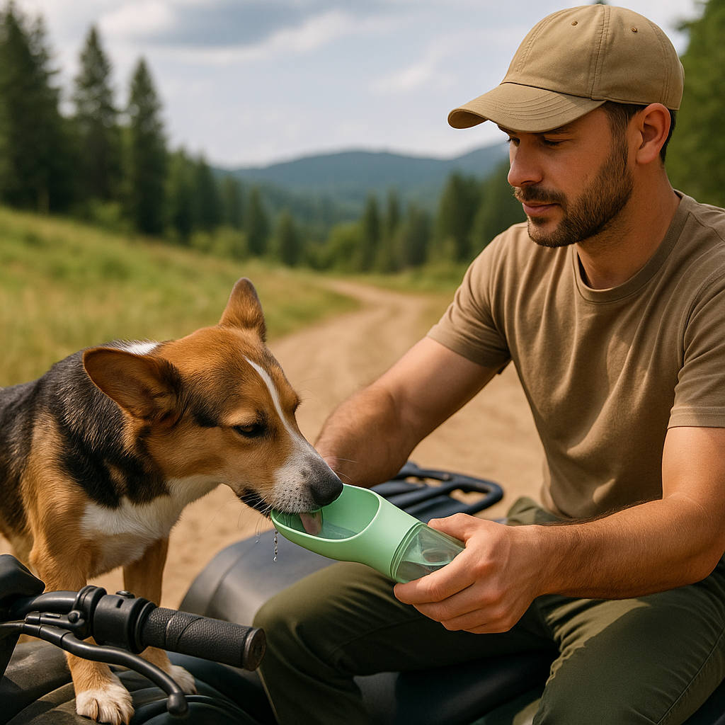 All-in-One Dog Travel Water Bottle – Hydration & Feeding On-the-Go (Leak-Proof, 400ML)