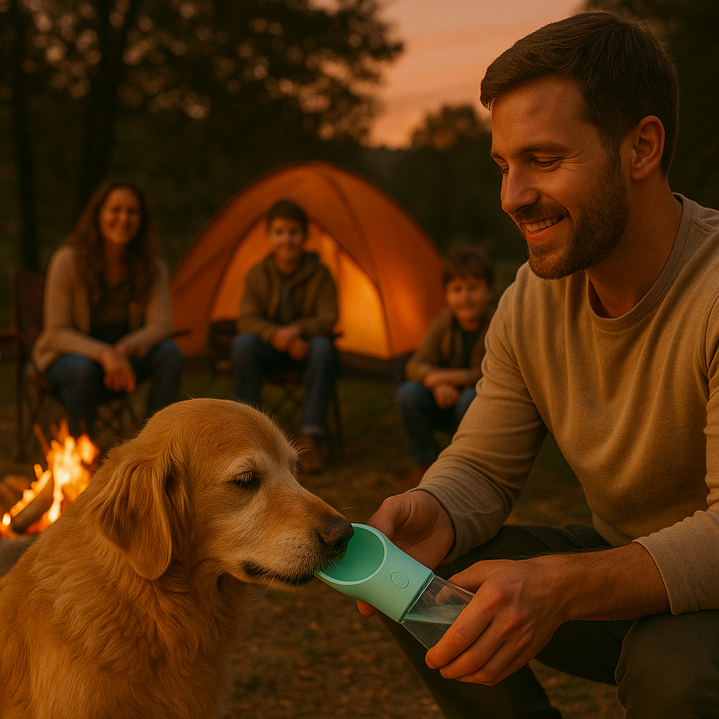 All-in-One Dog Travel Water Bottle – Hydration & Feeding On-the-Go (Leak-Proof, 400ML)