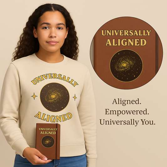 "Universally Aligned Journal – Vegan Leather Notebook for Manifestation, Mindfulness & Daily Reflection"