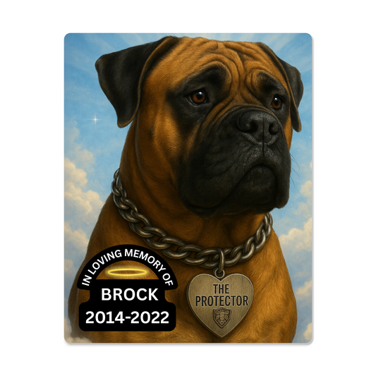Custom Pet Memorial Portrait - Tribute on High Gloss Metal Canvas – Personalized Pet Loss